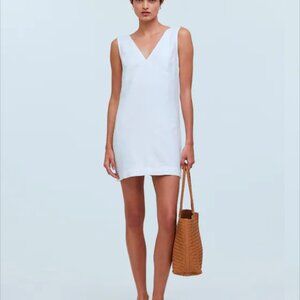 Madewell NWT Ariana Linen V-Neck Mini Dress White XL